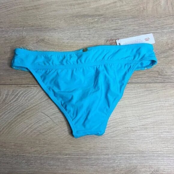 NWT Pilyq Marine Banded Lace Bikini Bottoms Cheeky Low Rise High Thigh M - Picture 9 of 10